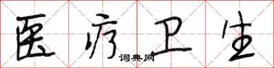 段相林医疗卫生行书怎么写