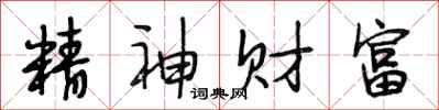 段相林精神财富行书怎么写