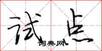 段相林试点行书怎么写