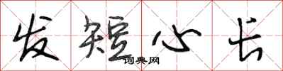 段相林发短心长行书怎么写