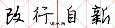 段相林改行自新行书怎么写