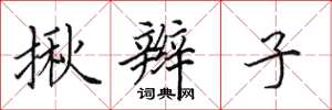 田英章揪辫子楷书怎么写