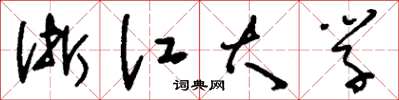 刘少英浙江大学草书怎么写