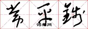刘少英常平钱草书怎么写