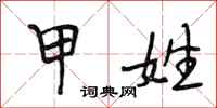 段相林甲姓行书怎么写