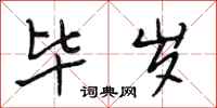 段相林毕岁行书怎么写