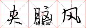 段相林夹脑风行书怎么写