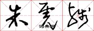 刘少英朱虎残草书怎么写