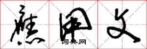刘少英应用文草书怎么写