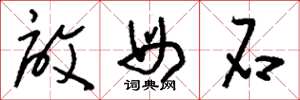 刘少英启母石草书怎么写