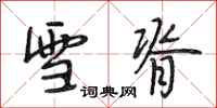 段相林雪脊行书怎么写