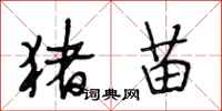 段相林猪苗行书怎么写