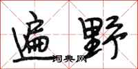 段相林遍野行书怎么写