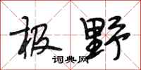 段相林极野行书怎么写
