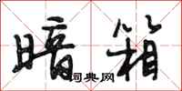 段相林暗箱行书怎么写