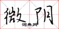 段相林微阴行书怎么写