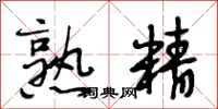 段相林熟精行书怎么写
