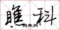 段相林瞧科行书怎么写