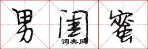 段相林男闺蜜行书怎么写