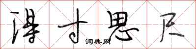 段相林得寸思尺行书怎么写