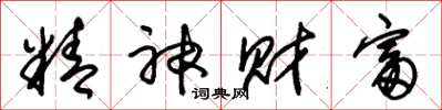 朱锡荣精神财富草书怎么写