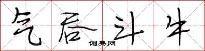 段相林气吞斗牛行书怎么写