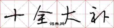 段相林十全大补行书怎么写