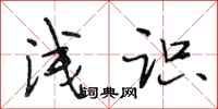 段相林浅识行书怎么写