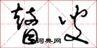 刘少英瞽叟草书怎么写