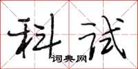 段相林科试行书怎么写