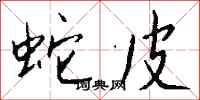 钱沛云蛇皮行书怎么写