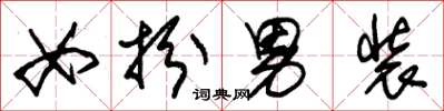 朱锡荣女扮男装草书怎么写
