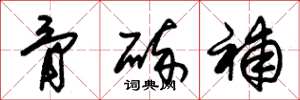 朱锡荣骨碎补草书怎么写