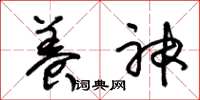 朱锡荣养神草书怎么写