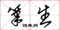 朱锡荣笔生草书怎么写
