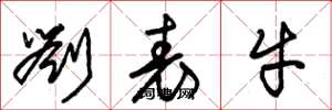朱锡荣刘表牛草书怎么写
