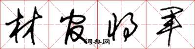 朱锡荣材官将军草书怎么写