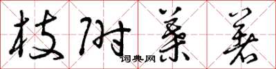 曾庆福枝附叶着草书怎么写