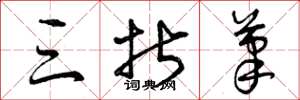 曾庆福三折笔草书怎么写