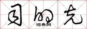 曾庆福司的克草书怎么写