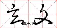 曾庆福玄文草书怎么写