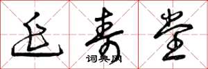 曾庆福延寿堂草书怎么写
