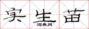 范连陞实生苗隶书怎么写
