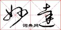 曾庆福妙达草书怎么写