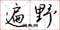 钱沛云遍野行书怎么写