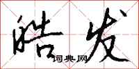 钱沛云皓发行书怎么写