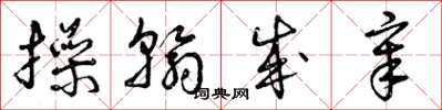 曾庆福操翰成章草书怎么写