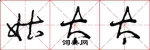 曾庆福姑太太草书怎么写
