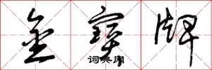 曾庆福金宝牌草书怎么写