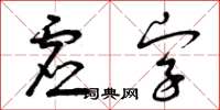 曾庆福虚字草书怎么写